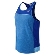 New Balance Men'sTech Run Singlet Ocean Blue P18e4347